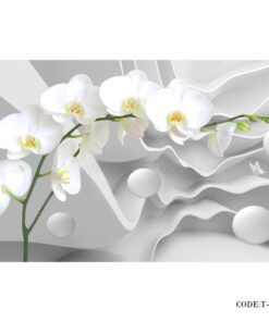 پوستر سه بعدی دیواری پارچه ای طرح ارکیده
