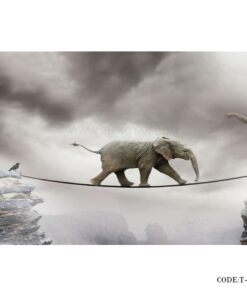 پوستر دیواری 3D پارچه ای طرح فیل