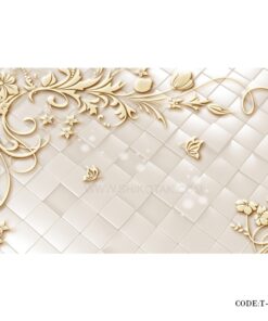 پوستر دیواری کاغذی 3D طرح پروانه طلایی