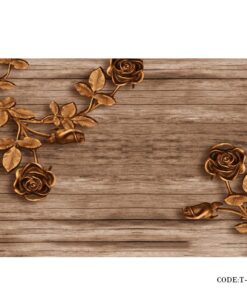 پوستر دیواری 3D کاغذی طرح پیچک طلا