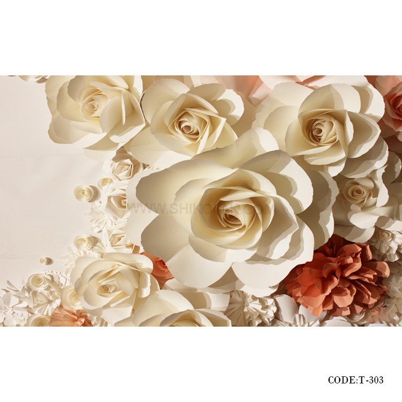 پوستر دیواری 3D کاغذی طرح ROSE