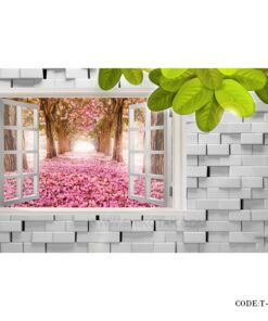 پوستر 3D دیواری کاغذی طرح پنجره