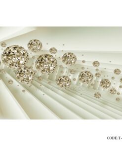 پوستر دیواری سه بعدی کاغذی طرح گوی طلا