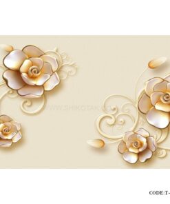 پوستر 3D کاغذی دیواری طرح نرگس طلایی