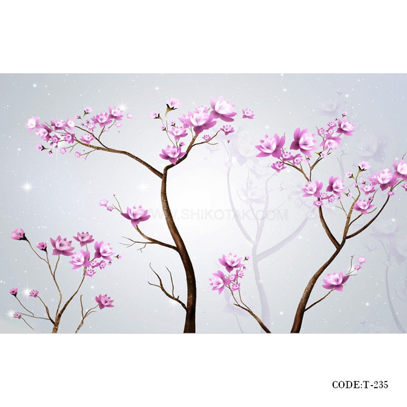 پوستر 3D دیواری کاغذی طرح شکوفه