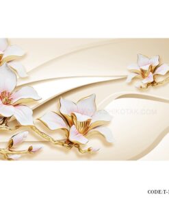 پوستر سه بعدی کاغذی دیواری طرح گل