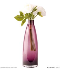 گلدان شیشه ای طرح بطری بنفش