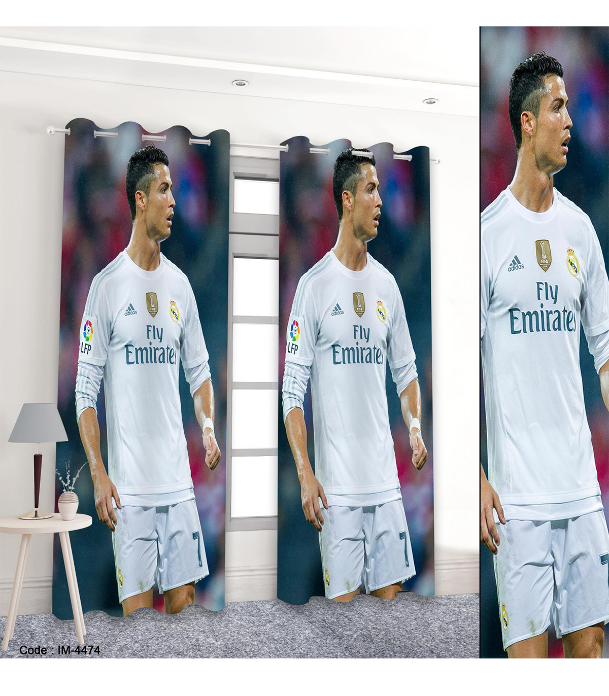 پرده پانچی طرح فوتبالی کریستین رونالدو