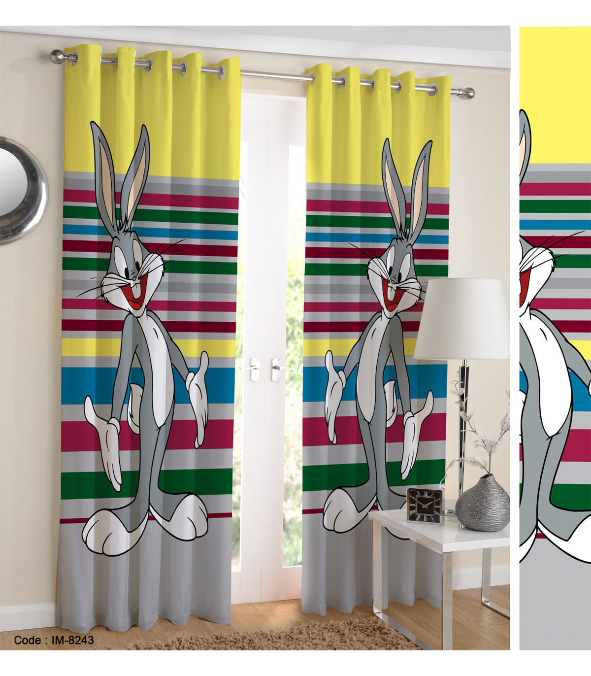 پرده اسپرت اتاق کودک طرح خرگوش