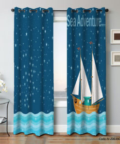 پرده پانچی اتاق کودک مدل SEA ADVENTURE