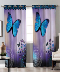 پرده پانچی دو تکه اتاق خواب مدل BUTTERFLY
