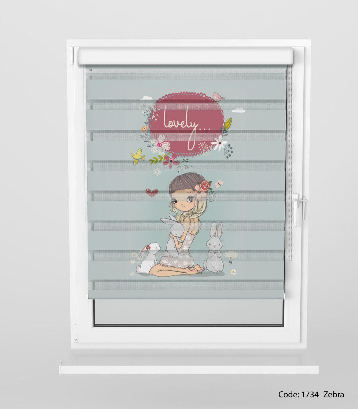 پرده زبرا اتاق کودک دخترانه مدل LOVELY