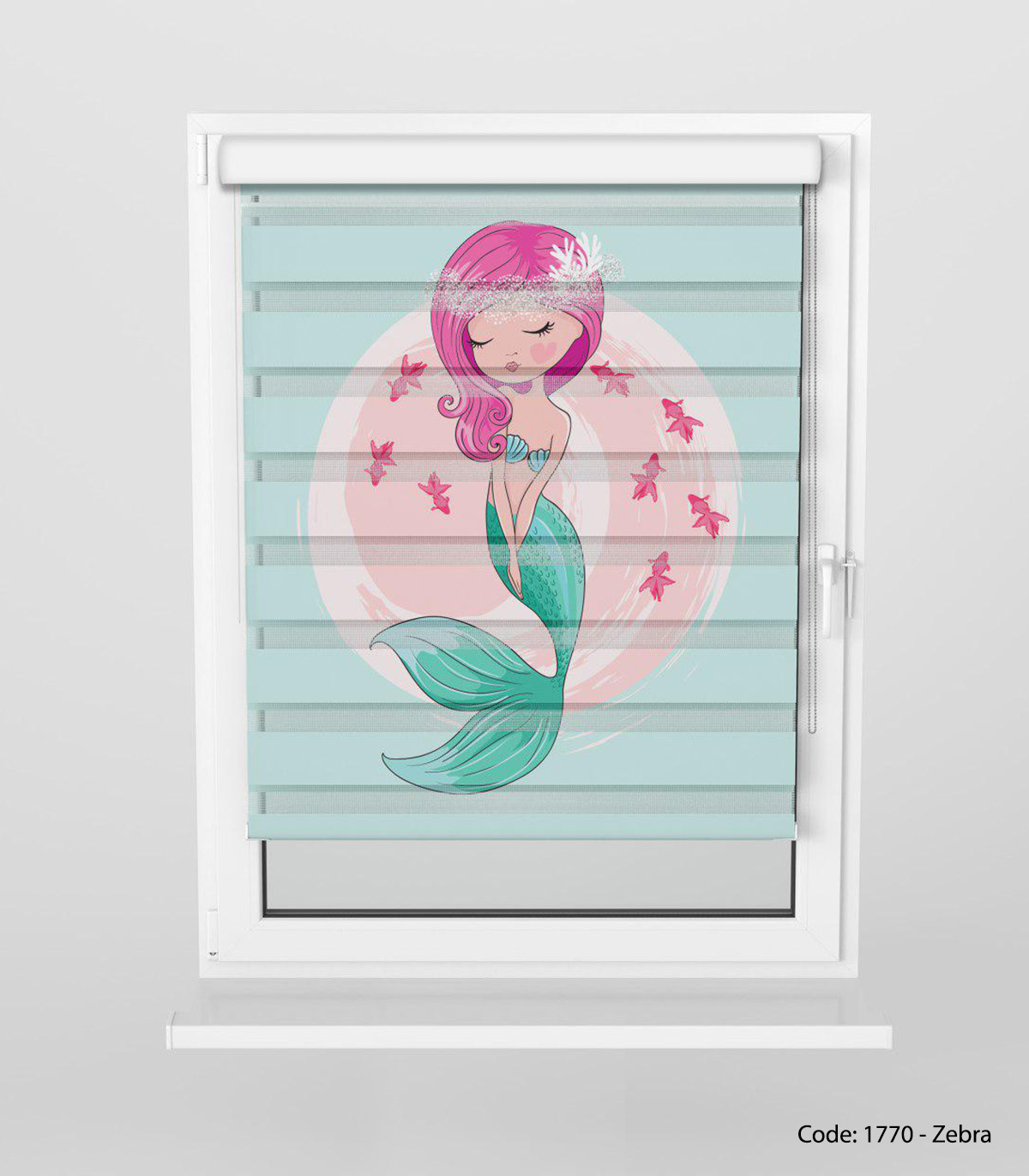 پرده زبرا اتاق کودک مدل پری دریایی