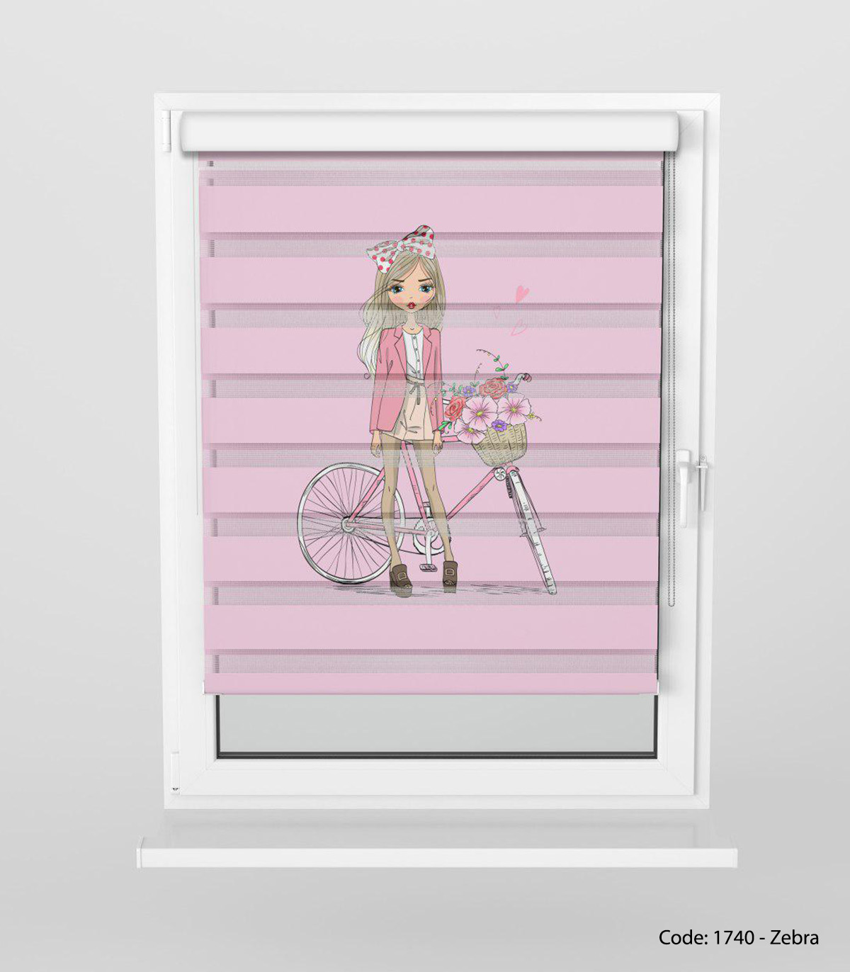 پرده زبرا اتاق کودک مدل BICYCLE