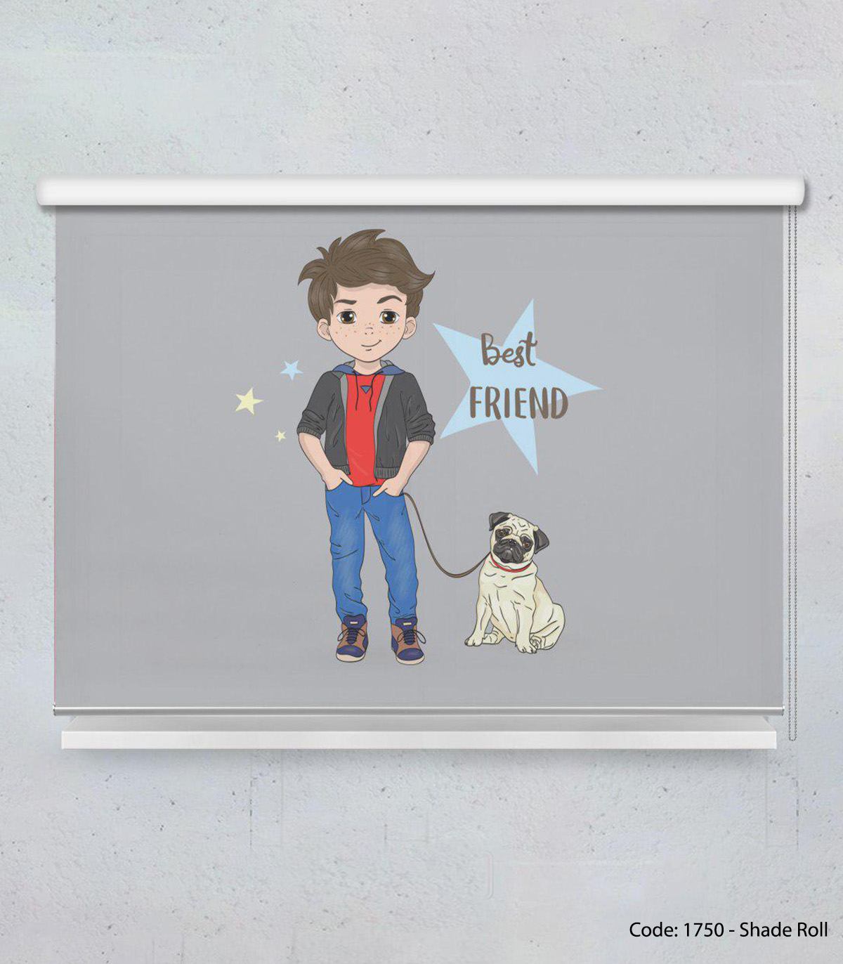 پرده شیدرول پسرانه مدل BEST FRINDS