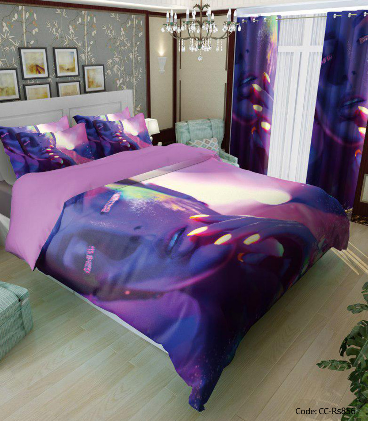 سرویس روتختی و لحاف مدل violet girl