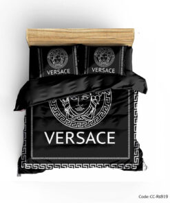 سرویس روتختی و ملحفه کشدار مدل BLACK VERSACE 2