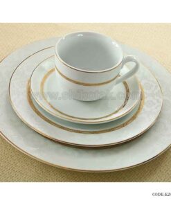 سرویس چینی 12 نفره زرین طرح هدیه طلایی