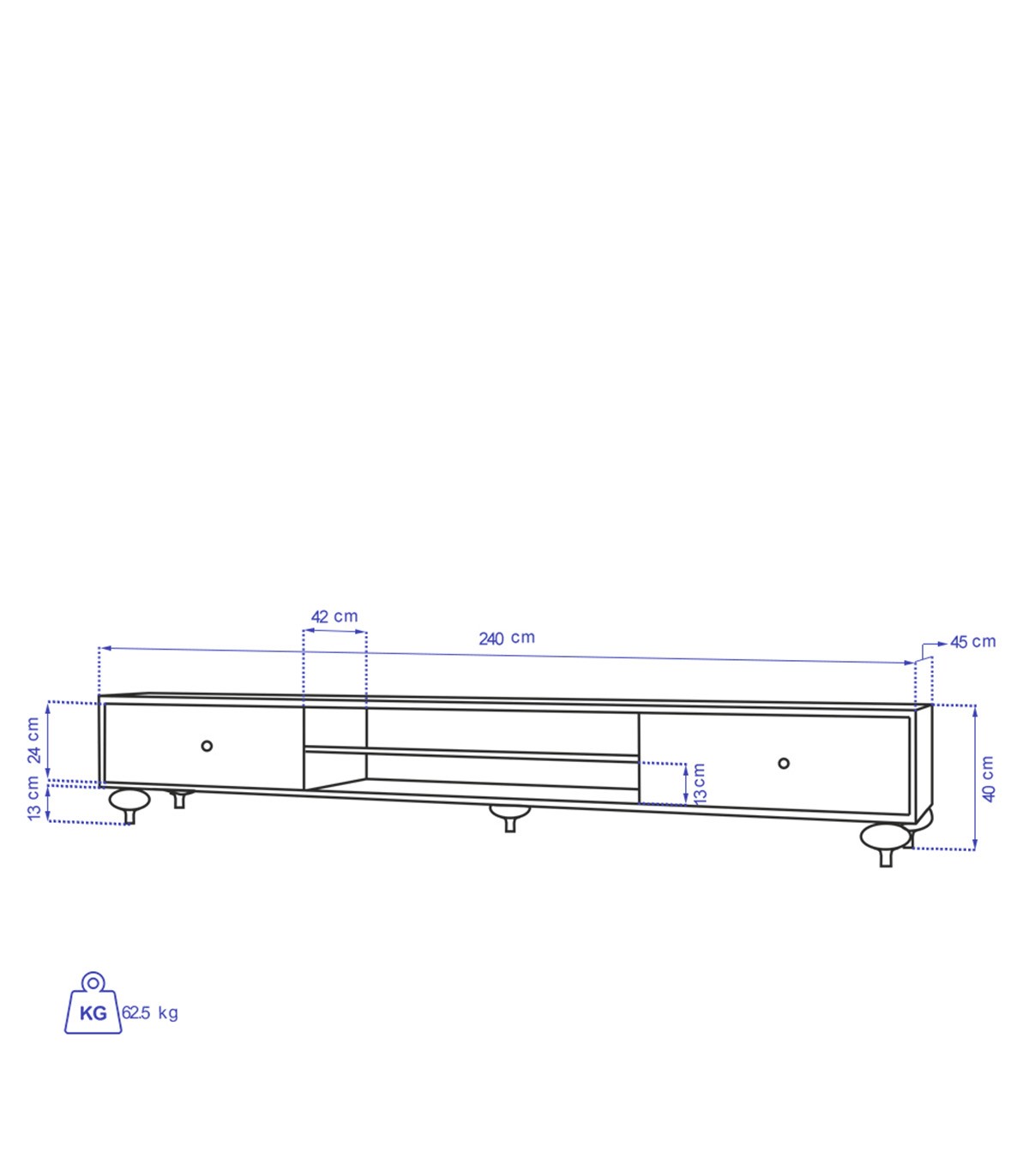 میز تلویزیون چوبی مدرن مدل LARISA