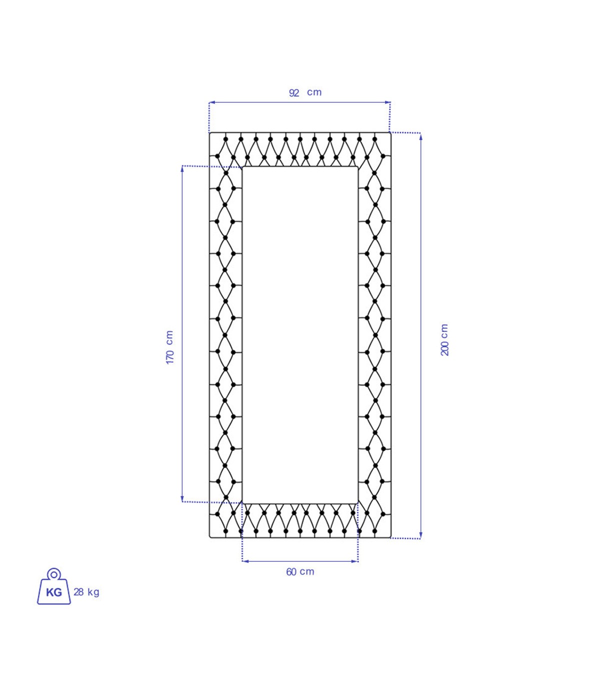 آینه عمودی دیواری طرح VERTA