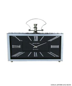 ساعت رومیزی مستطیلی مدل ARTEMIS SILVER