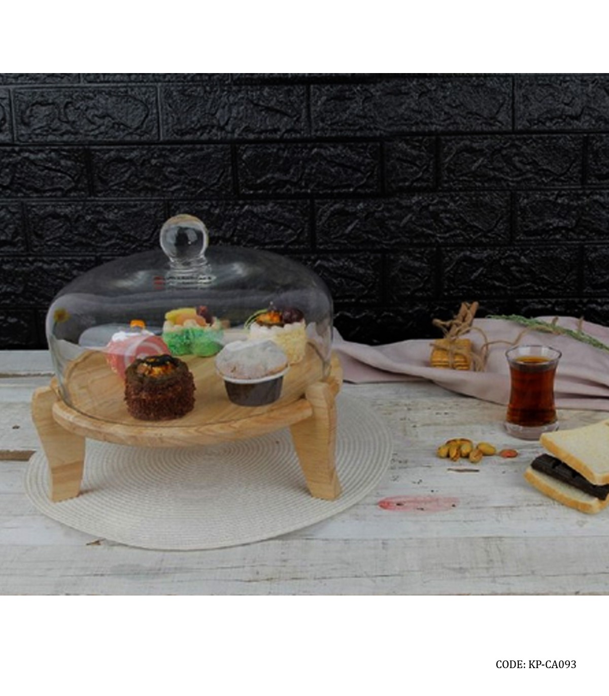 کیک خوری پایه چوبی مدل 093