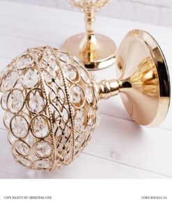 جاشمعی کریستالی پایه دار کوتاه سایز کوچک