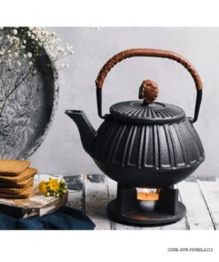 قوری چدنی با پایه و شمع مدل FIORELA