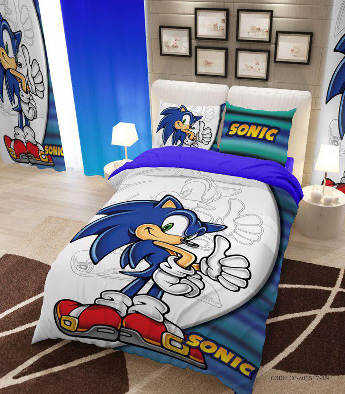 روتختی و لحاف دوختدار پسرانه مدل SONIC