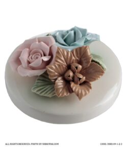 بانکه حبوبات شیشه ای در گل دار مدل رز