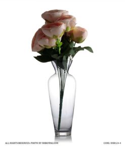گلدان شیشه ای دودی رومیزی مدل ایکیا