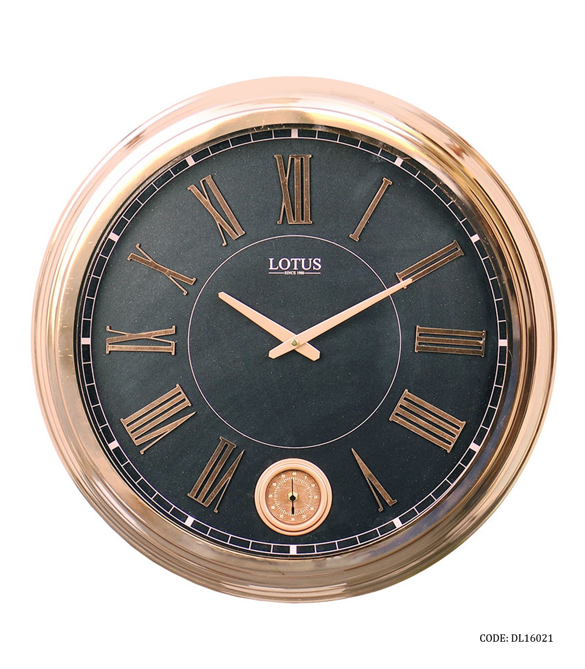 ساعت دیواری فلزی آبکاری لوتوس مدل Roseville