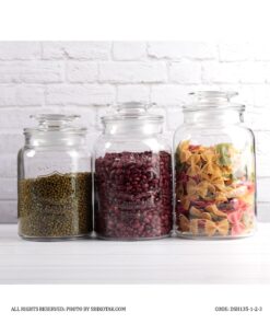 بانکه حبوبات شیشه ای سه سایز