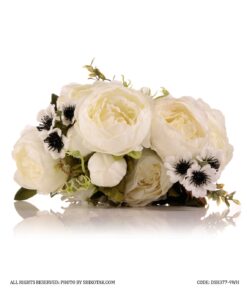 دسته گل مصنوعی رز شیری مدل 377-9