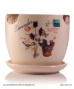 گلدان سرامیکی طرح سنبل مدل لبه طرح دار