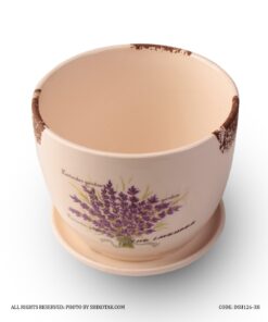 گلدان سرامیکی گل طبیعی طرح دسته گل لوندر