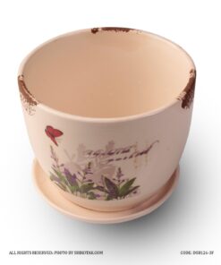 گلدان سرامیکی گل طبیعی طرح باغ گل