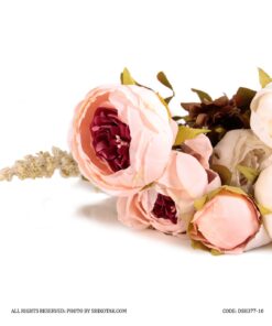 گل صد تومانی مصنوعی سفید صورتی