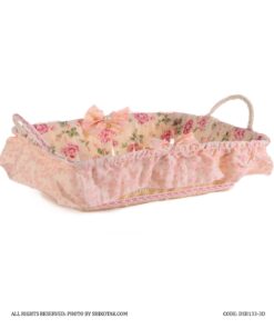 سبد نان پارچه ای مستطیل با طرح گل های رز