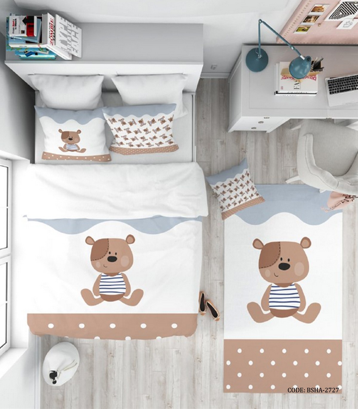 روتختی کودک پسر 4 تکه طرح خرس مدل Little Bear