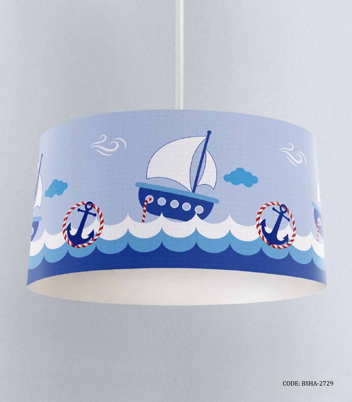 لوستر اتاق کودک پسر طرح قایق و لنگر مدل Blue Boat