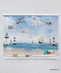 پرده شید اتاق پسرانه تم دریایی مدل Lighthouse