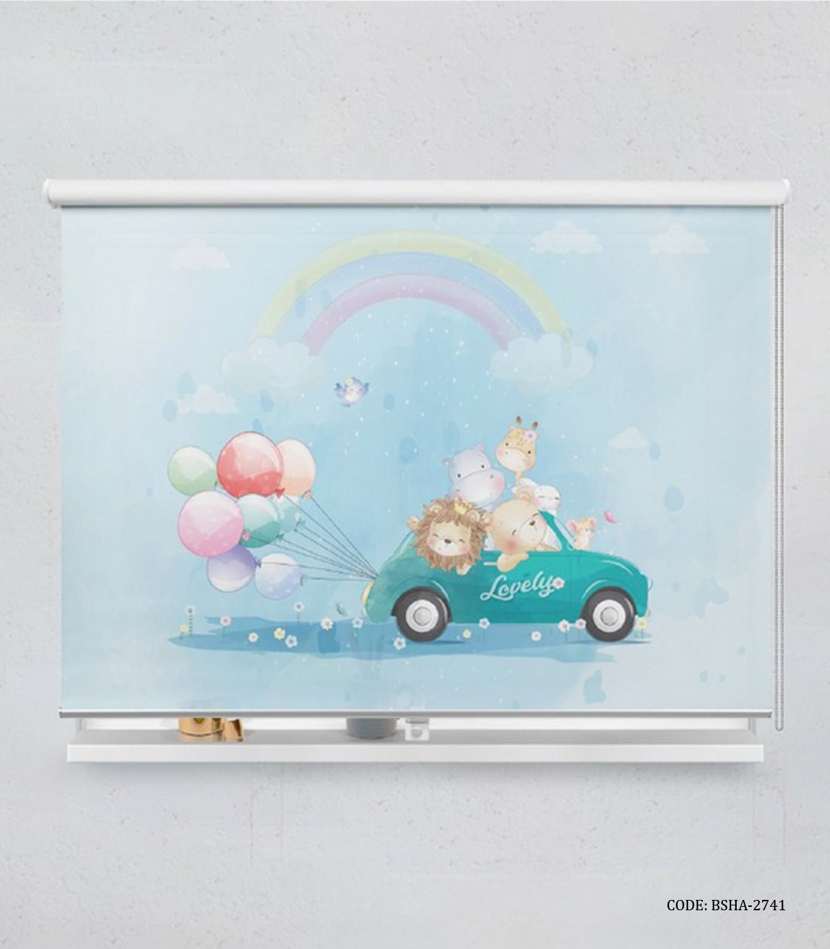 پرده شید اتاق کودک پسرانه مدل فولکس آبی