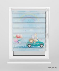 پرده زبرا اتاق کودک پسرانه مدل فولکس آبی