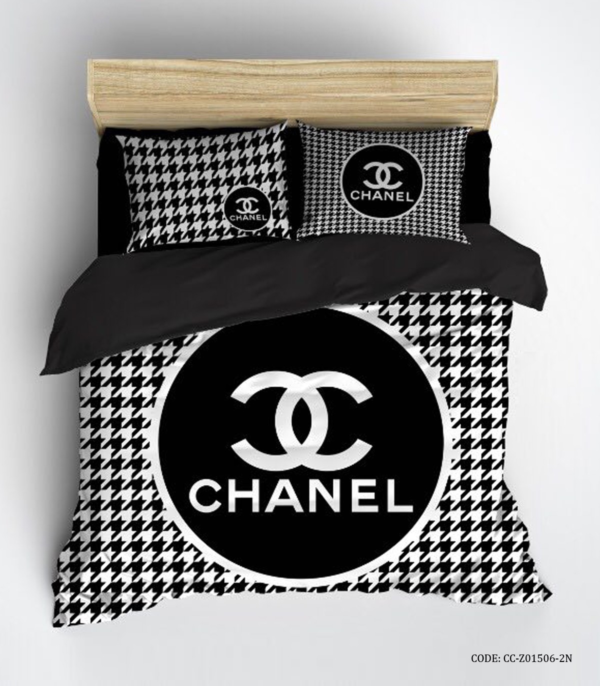روتختی اسپرت چهارخونه سفید مشکی طرح CHANEL