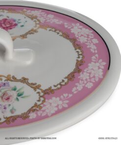 ظرف سوپ خوری گل سرخی بیضی