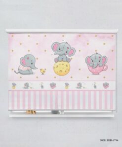پرده شید اتاق کودک دخترانه طرح فیل مدل Little Elephant