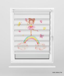 پرده زبرا اتاق کودک دخترانه طرح رنگین کمان مدل Rainbow