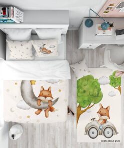 روتختی کودک پسرانه 4 تکه طرح روباه مدل Smart Fox