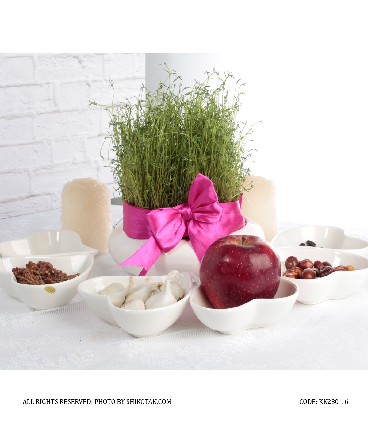 هفت سین شش پارچه طرح قلب